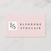 Blush Pink Script Logo QR Code Lashes Visitekaartje (Voorkant)