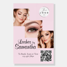 Blush Pink Script Logo QR Code Photo Makeup