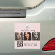 Blush Pink Script Logo QR Code Photo Makeup