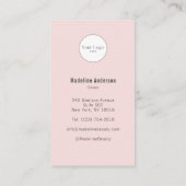 Blush Pink Script Logo QR Code Photo Makeup Visitekaartje (Achterkant)