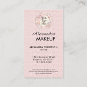 Blush Pink Script Logo QR Code Photo Makeup Visitekaartje (Achterkant)