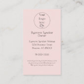 Blush Pink Script Logo QR Code Photo Makeup Visitekaartje (Achterkant)