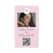 Blush Pink Script Logo QR Code Photo Makeup 