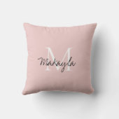 Blush Pink Script-monogram Kussen (Achterkant)