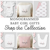 Blush Pink Script-monogram Kussen