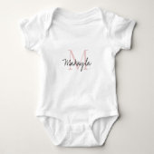 Blush Pink Script-monogram Romper (Voorkant)