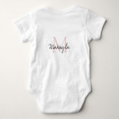 Blush Pink Script-monogram Romper (Achterkant)