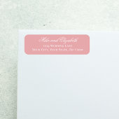 Blush Pink Script Names Wedding Address Label