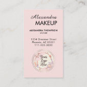 Blush Pink Script QR Code Photo Makeup Visitekaartje (Achterkant)