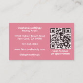 Blush Pink Script QR Code Photo Makeup Visitekaartje (Achterkant)