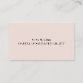 Blush Pink Script Signature Calling Card Visitekaartje (Achterkant)