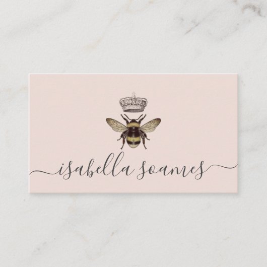Blush Pink Script Signature Calling Card Visitekaartje (Voorkant)