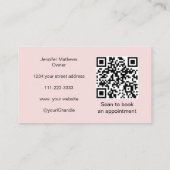 Blush Pink Script Social Icon QR Code Photo Makeup Visitekaartje (Achterkant)