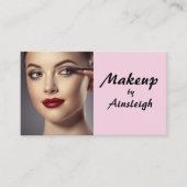 Blush Pink Script Social Icon QR Code Photo Makeup Visitekaartje (Voorkant)