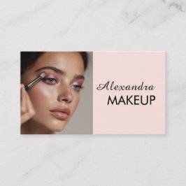 Blush Pink Script Social Icon QR Code Photo Makeup Visitekaartje