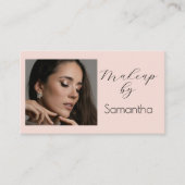 Blush Pink Script Social Icon QR Code Photo Makeup Visitekaartje (Voorkant)