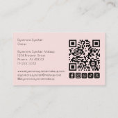 Blush Pink Script Social Icon QR Code Photo Makeup Visitekaartje (Achterkant)