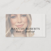 Blush Pink Script Social QR Code Photo Hair Makeup Visitekaartje (Voorkant)