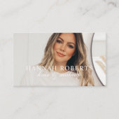 Blush Pink Script Social QR Code Photo Hair Makeup Visitekaartje (Voorkant)