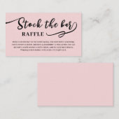 Blush Pink Script Stock the bar Bridal Shower  Informatiekaartje (Voorkant / Achterkant)