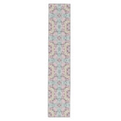 Blush Pink Seafoam Blauw Groen Zwart Tribal Art Medium Tafelloper (Voorkant)