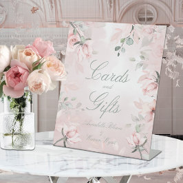 Blush Pink Secret Garden Rozen Weddenschappen Gift Reclamebord Met Voetstuk