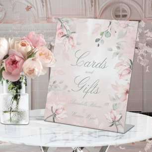 Blush Pink Secret Garden Rozen Weddenschappen Gift Reclamebord Met Voetstuk