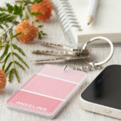 Blush Pink Shades Paint Chip Strip - Moderne naam Sleutelhanger (Voorkant Rechts)