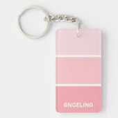 Blush Pink Shades Paint Chip Strip - Moderne naam Sleutelhanger (Voorkant)
