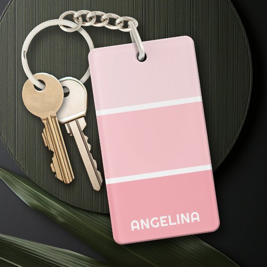 Blush Pink Shades Paint Chip Strip - Moderne naam Sleutelhanger