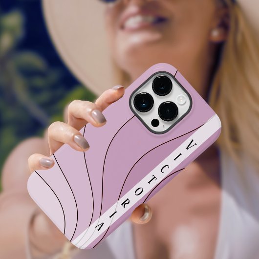 Blush Pink Shades Retro Waves Persoonlijke Naam Case-Mate iPhone Case