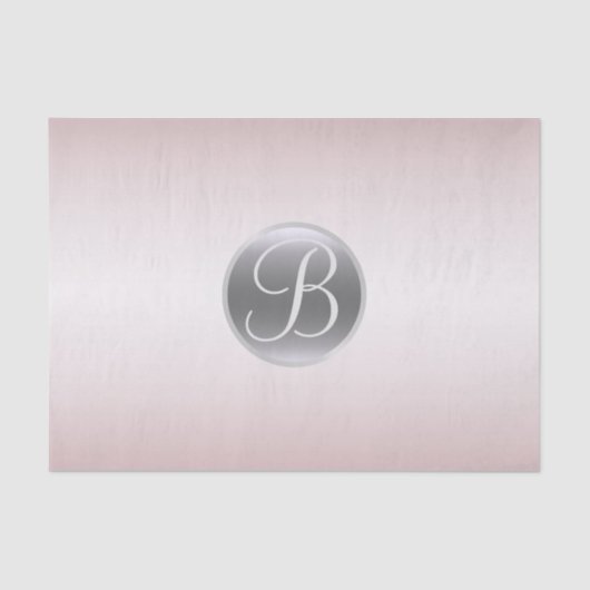Blush Pink Shine Elegant Monogram Letter Initiaal Tissuepapier (Voorkant)