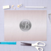 Blush Pink Shine Elegant Monogram Letter Initiaal Tissuepapier (Craft)