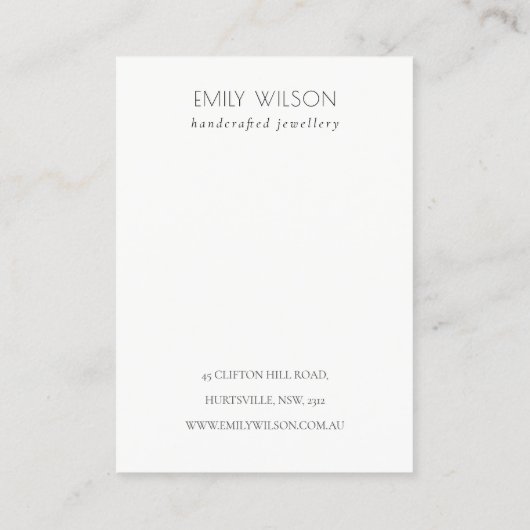 Blush Pink Shiny Glitter Logo Oorbel Display Visitekaartje (Achterkant)