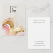 Blush Pink Shiny Glitter Logo Oorbel Display Visitekaartje (Voorkant / Achterkant)