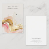 Blush Pink Shiny Glitter Oorbel Ketting Display Visitekaartje (Voorkant / Achterkant)