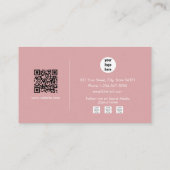 Blush Pink Signature Script Professionele QR-code Visitekaartje (Achterkant)