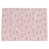 Blush Pink & Silver Ballerina Pattern Groot Cadeauzakje (Voorkant)