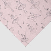 Blush Pink & Silver Ballerina Pattern Tissuepapier (Detail)