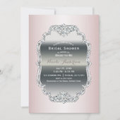 Blush Pink & Silver Diamond Bling  Glamour Kaart (Voorkant)