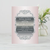 Blush Pink & Silver Diamond Bling  Glamour Kaart (Staand voorkant)