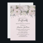 Blush Pink Silver Floral 40th Birthday Kaart<br><div class="desc">Meer  bloem 40th Birthday Party uitnodigingen in de Little Bayleigh store! We hebben illustraties gebruikt van: www.createthecut.com</div>