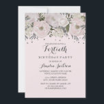 Blush Pink Silver Floral 40th Birthday Kaart<br><div class="desc">Meer  bloem 40th Birthday Party uitnodigingen in de Little Bayleigh store! We hebben illustraties gebruikt van: www.createthecut.com</div>