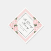 Blush Pink Silver Floral Funeral Memorial Servet (Hoek)