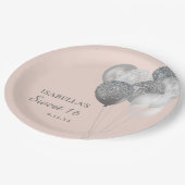 Blush Pink Silver Glitter Balloons Sweet 16 Papieren Bordje (Gekanteld)