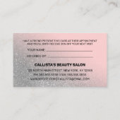 Blush Pink Silver Glitter Gradient Typografie Aanbevelingskaartje (Achterkant)
