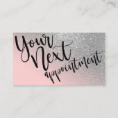 Blush Pink Silver Glitter Gradient Typografie Afsprakenkaartje (Voorkant)
