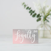 Blush Pink Silver Glitter Gradient Typografie Klantenkaartje (Staand voorkant)