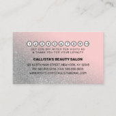 Blush Pink Silver Glitter Gradient Typografie Klantenkaartje (Achterkant)