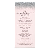 Blush Pink & Silver Glitter Wedding Program Reclamekaart (Achterkant)